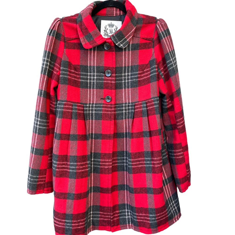 Adorable Plaid BB Dakota Wool Blend Coat Size Medium.